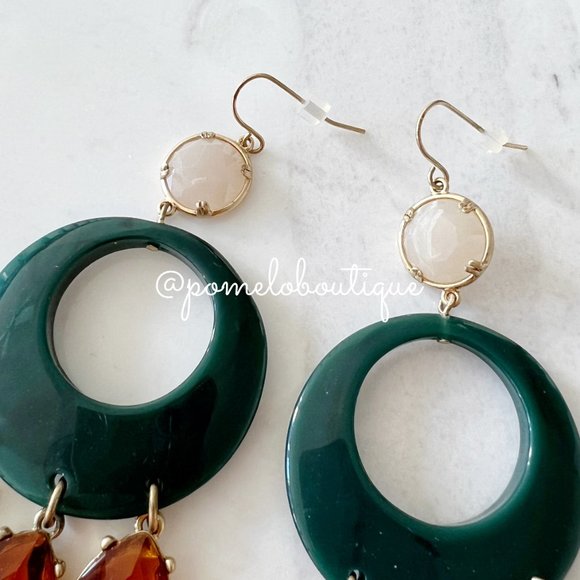 Anthropologie Resin Circular Drop Earrings - Picture 4 of 7